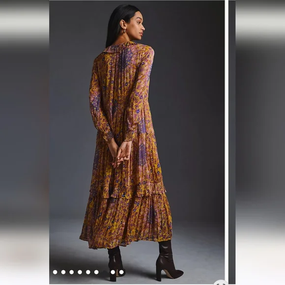 Anthropologie The Marais Printed Chiffon Dress. Multicolored. Size Small. NWOT. - Picture 9 of 15